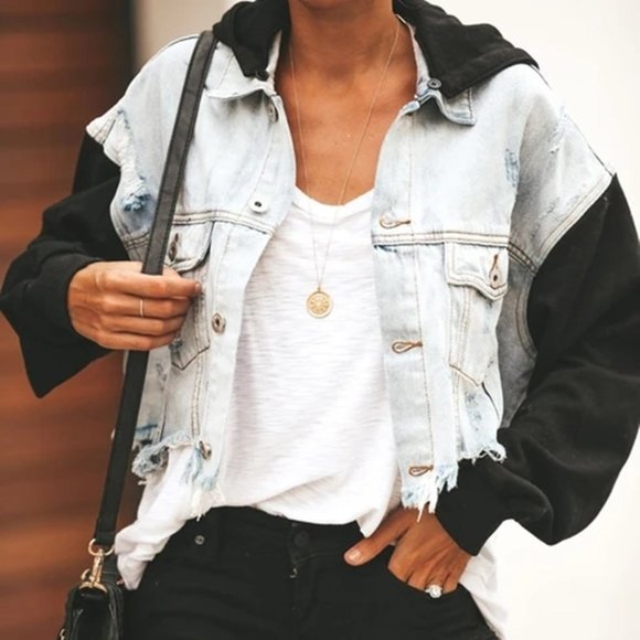 Denim Jacket With Ripped Stitching - Picture 10 of 12